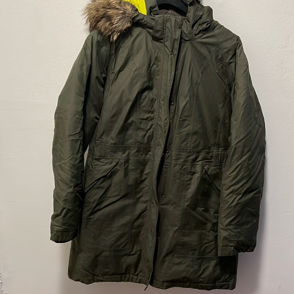 Green North Face coat